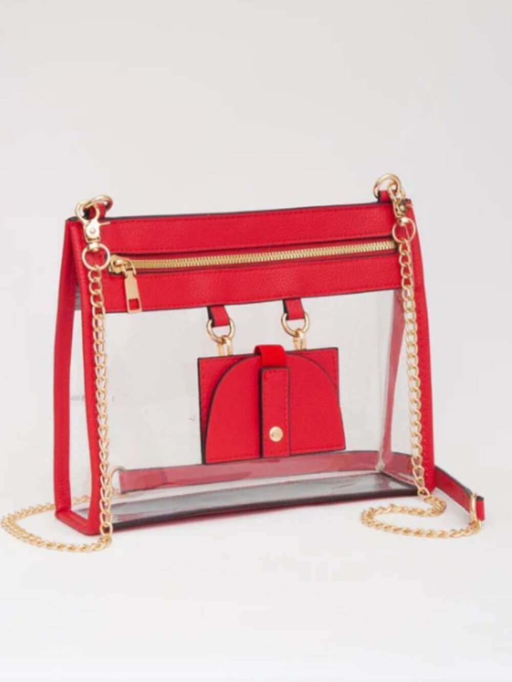 NWT Red Clear Gameday Crossbody Bag With Sunglasses Holder